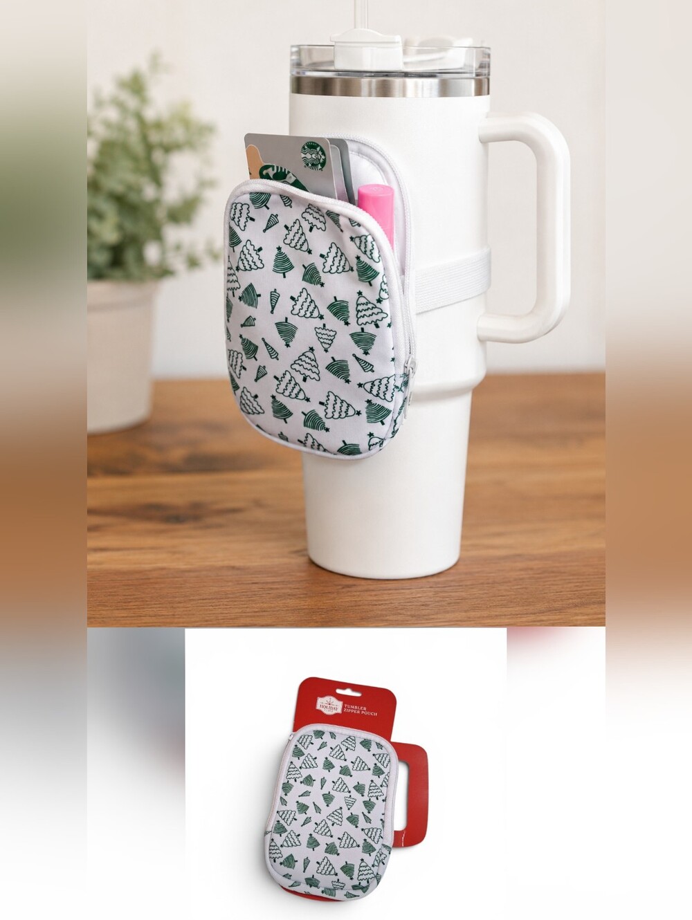 NEW Holiday Time | Christmas Tree Tumbler Zipper Pouch Pocket Holder